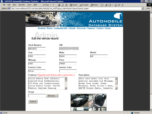 Easily Edit a vehicle's information